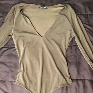 Fashion nova Olive green bodysuit